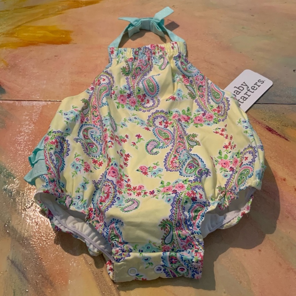 Baby Starters Halter Paisley Polka Dot One Piece